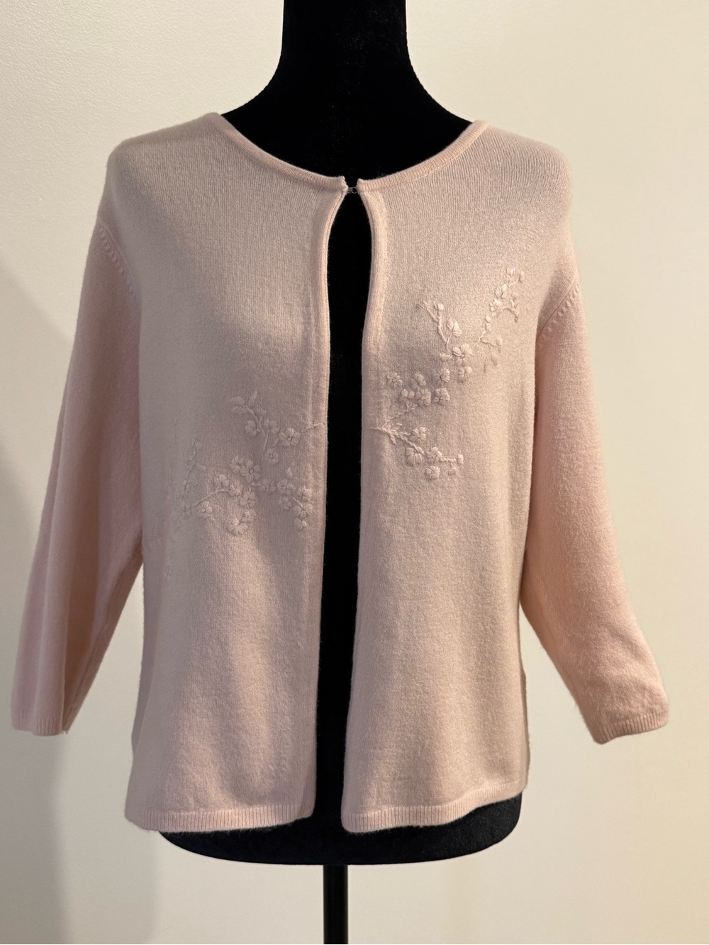 Liz Claiborne Soft Pink Embroidered Cardigan